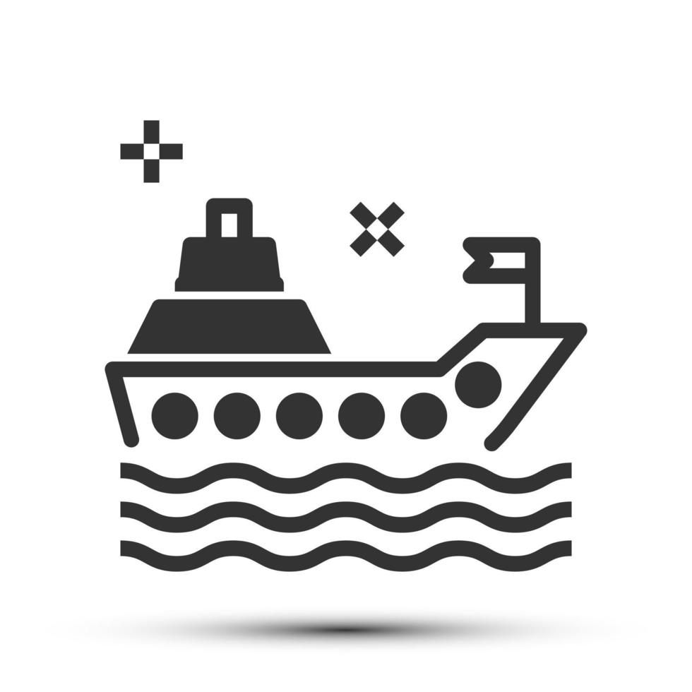 einfach Schiff solide Symbol, Fahrzeug und Transport verbunden Konzept auf das Weiß Hintergrund zum ux, ui Design vektor