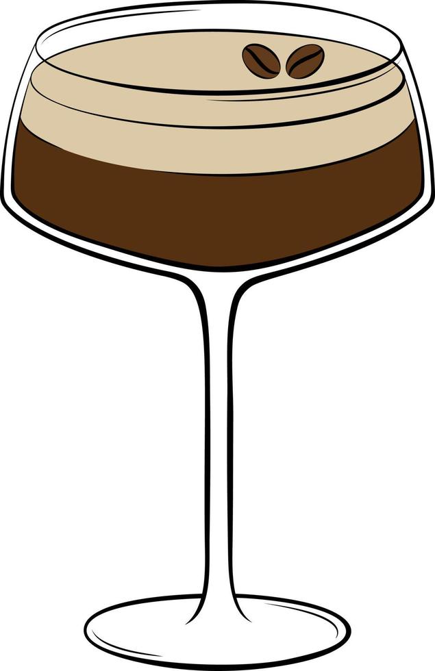 Espresso Martini Cocktail mit Kaffee Bohnen Garnierung vektor