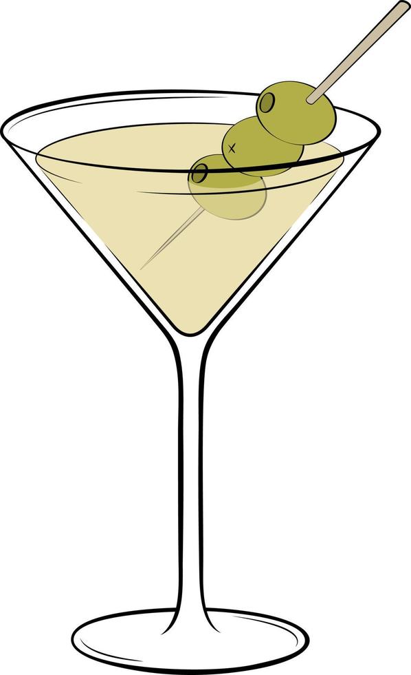 torr Martini cocktail vektor illustration