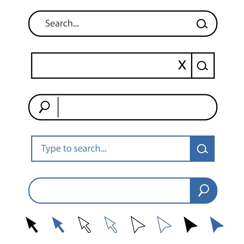 Tablette Suche Motor, Vektor Maus Zeiger Cursor, Vektor Netz Suche Riegel, Internet Browser Motor, suchen Bar Illustration,