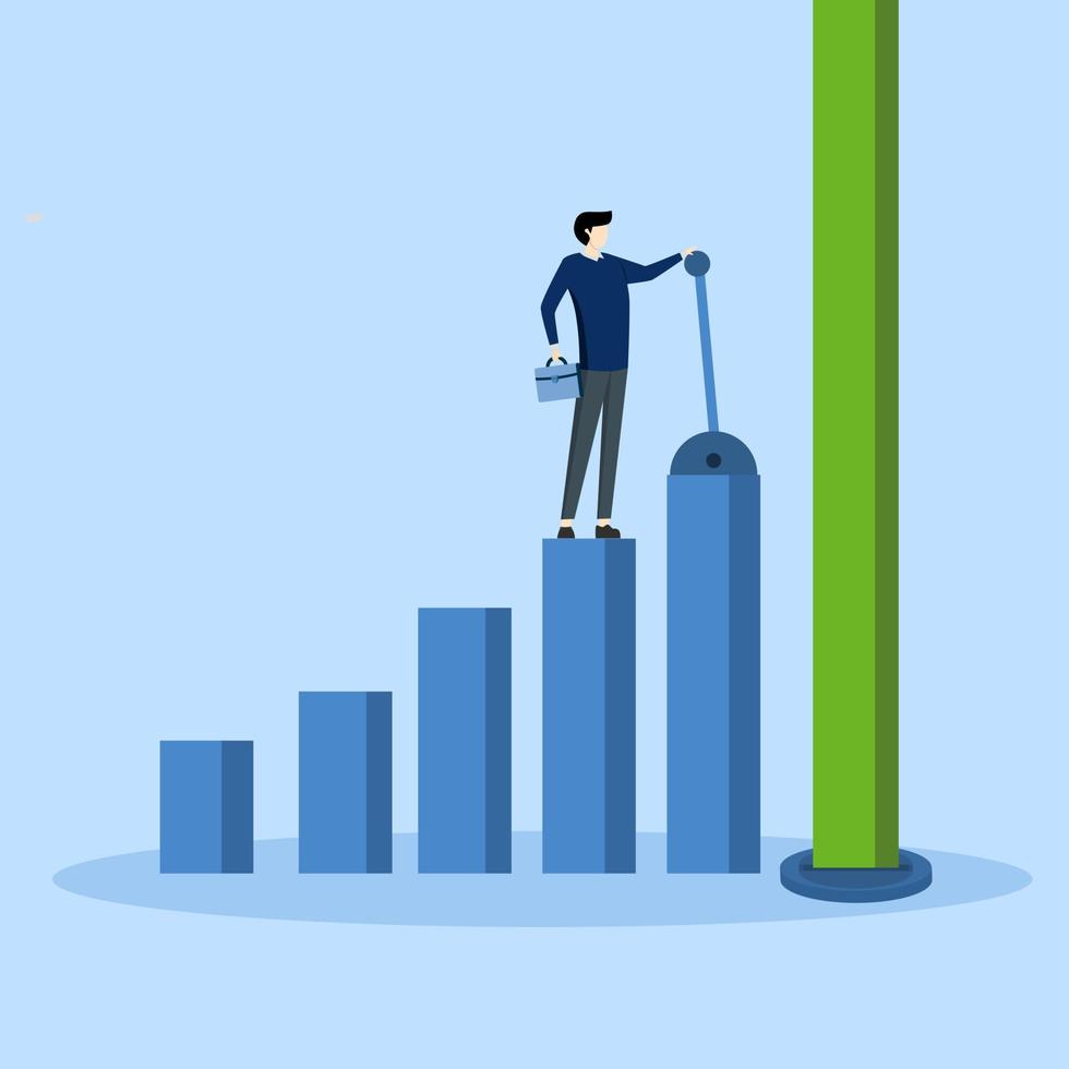 växande företag Diagram begrepp, smart entreprenör kontrollera växla till flytta eller öka vinst Diagram. öka försäljning eller investering tillväxt, öka vinster eller öka inkomst. vektor