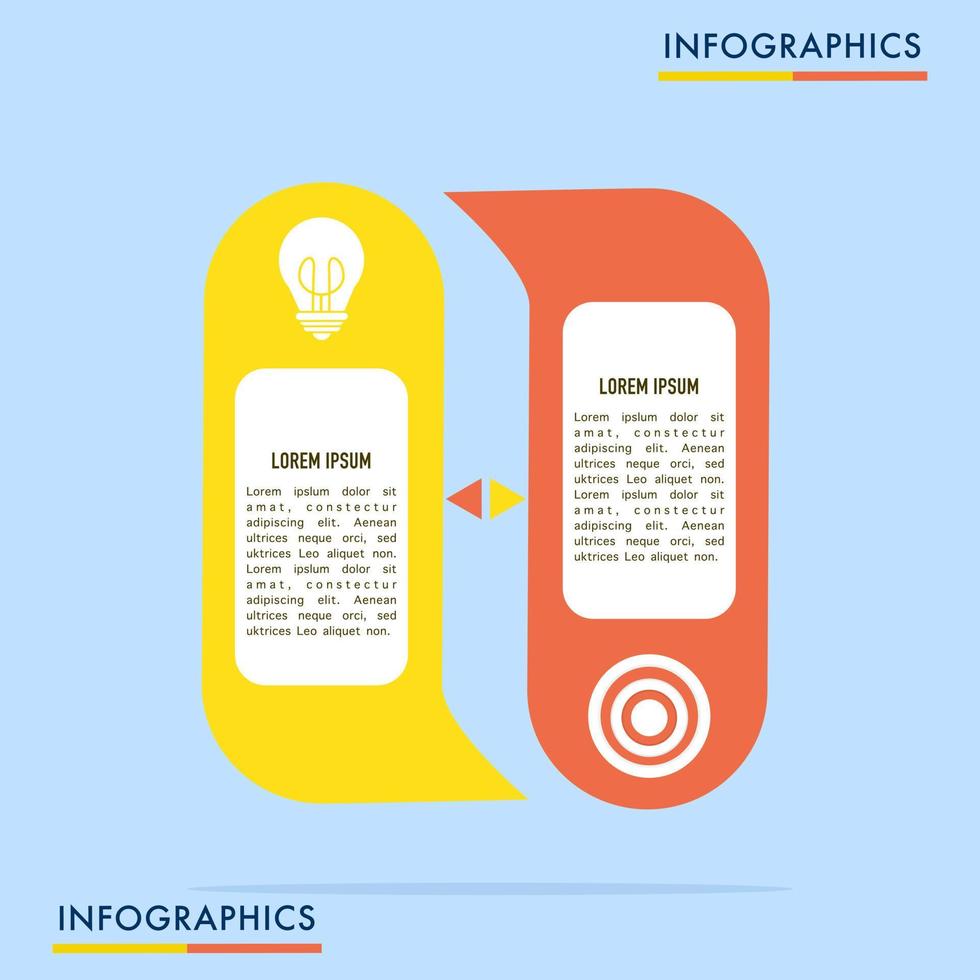 Vektor Infografik Etikette Design Vorlage mit Symbol und 2 Optionen oder Schritte. können Sein benutzt zum Prozess Diagramme, Präsentationen, Arbeitsablauf Grundrisse, Banner, Flussdiagramme, die Info Grafik.