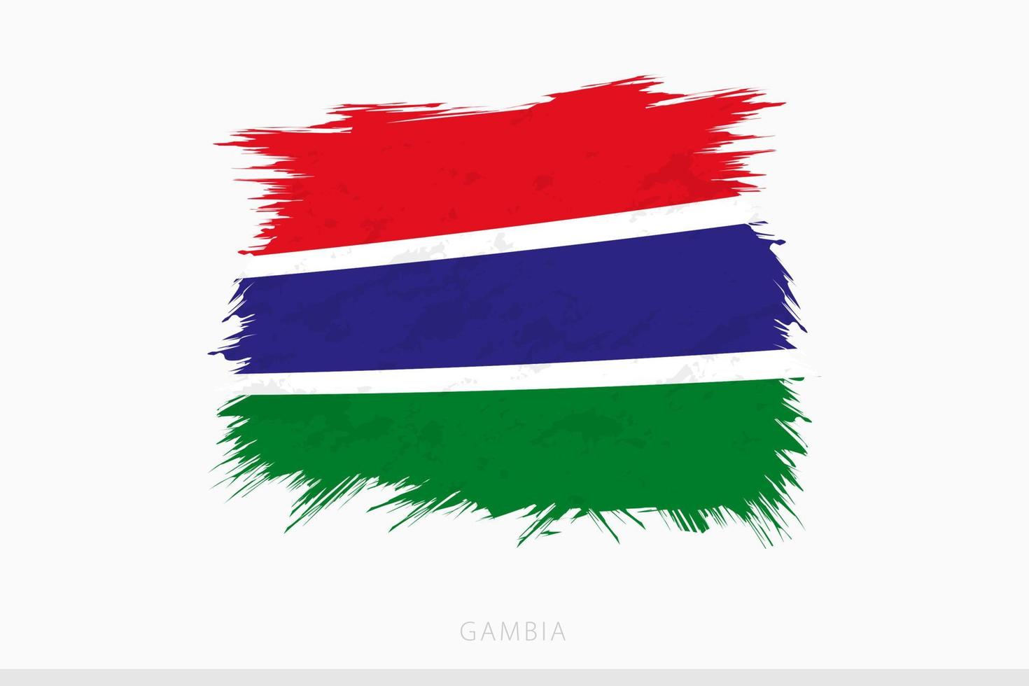 Grunge Flagge von Gambia, Vektor abstrakt Grunge gebürstet Flagge von Gambia.