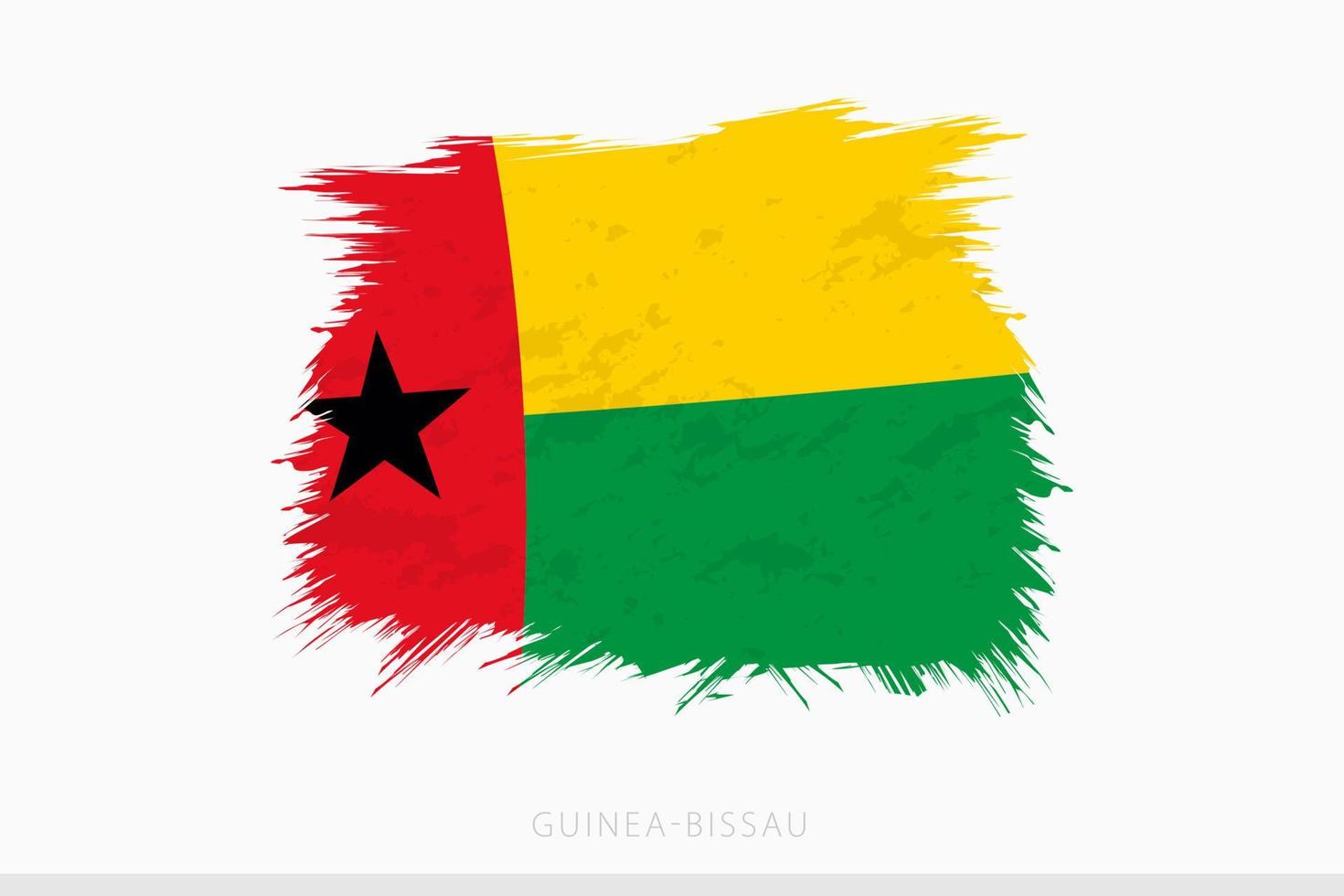 Grunge Flagge von Guinea-Bissau, Vektor abstrakt Grunge gebürstet Flagge von Guinea-Bissau.