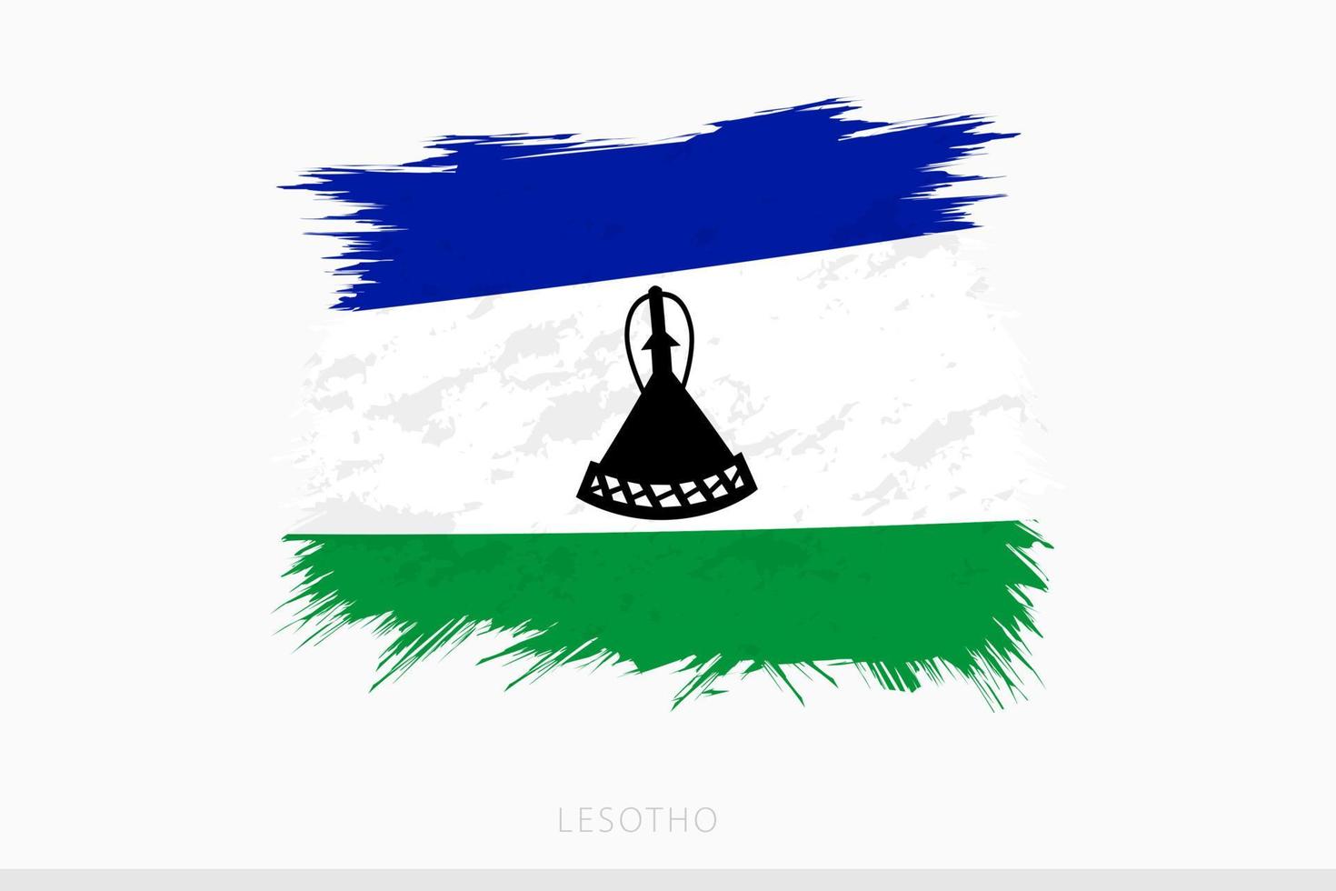 grunge flagga av lesotho, vektor abstrakt grunge borstat flagga av lesotho.