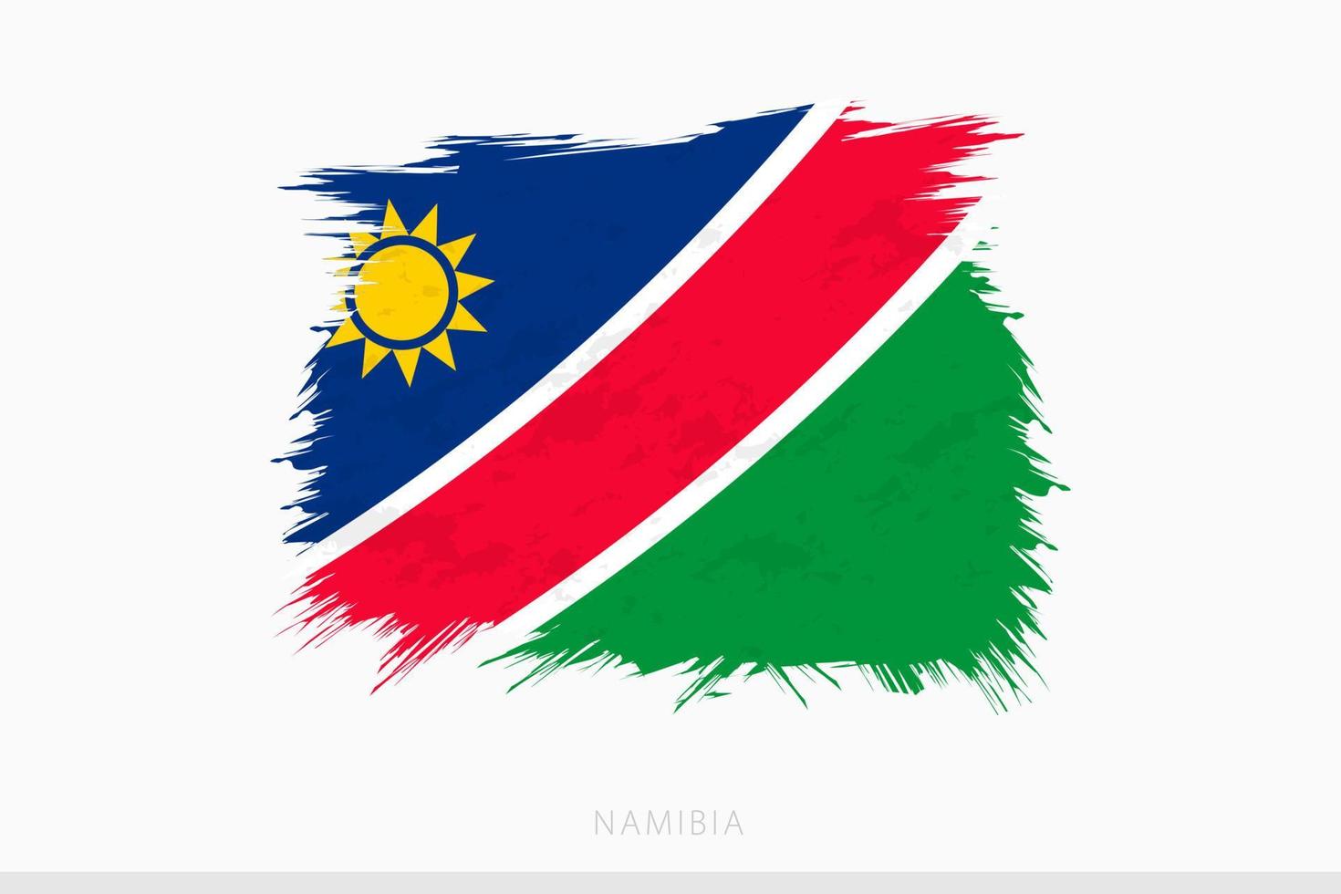 grunge flagga av Namibia, vektor abstrakt grunge borstat flagga av Namibia.