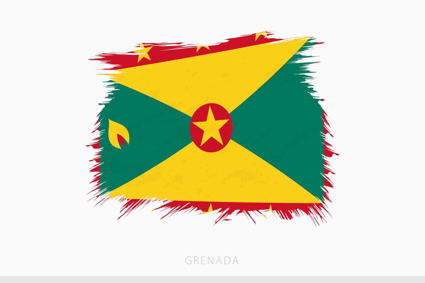 grunge flagga av grenada, vektor abstrakt grunge borstat flagga av grenada.