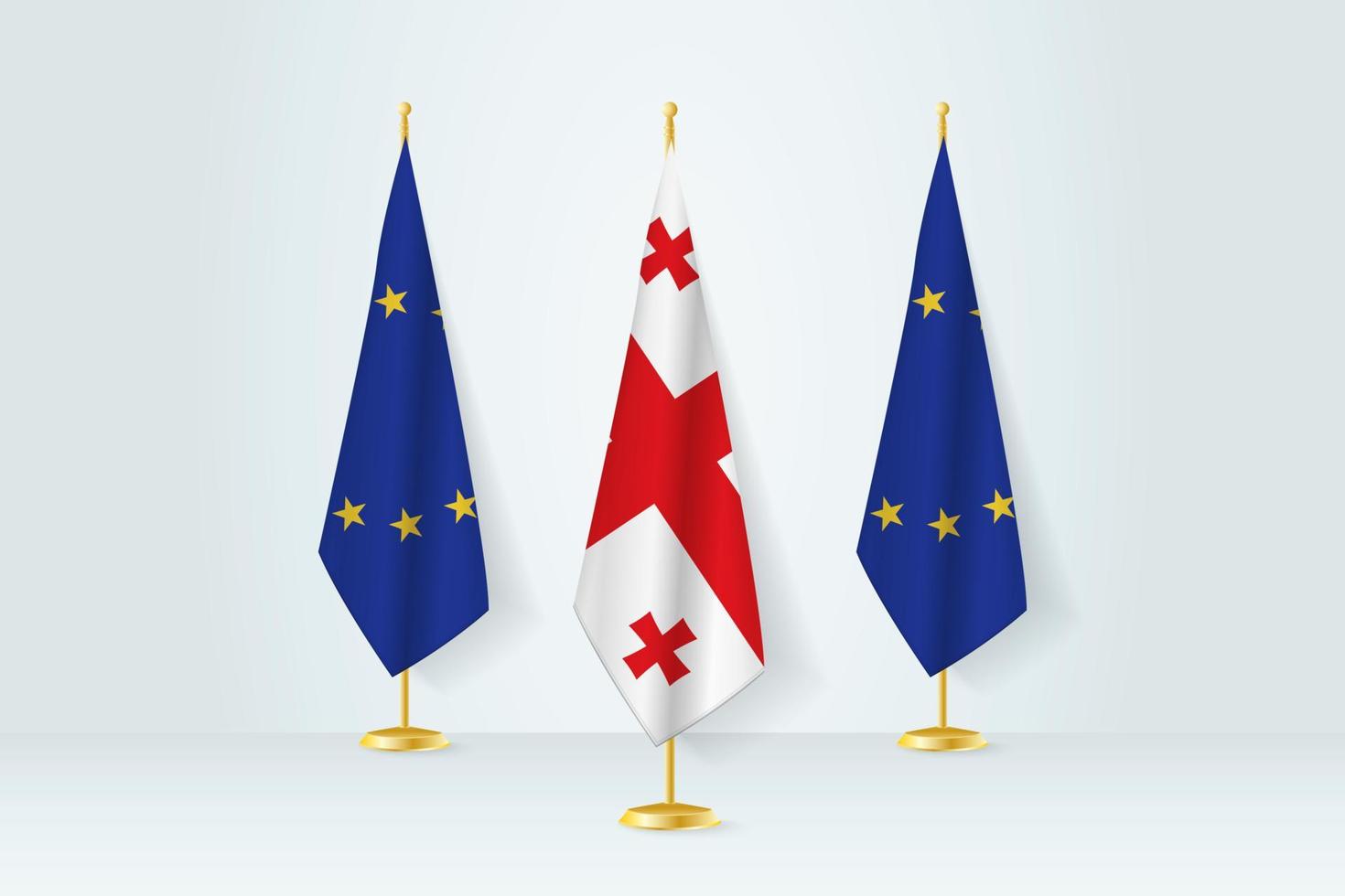 möte begrepp mellan georgien och europeisk union. vektor