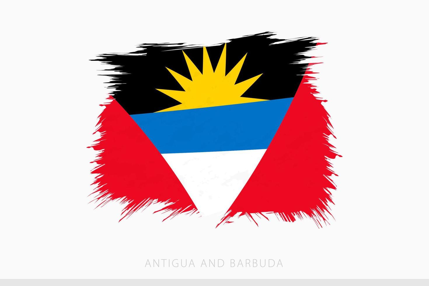 Grunge Flagge von Antigua und Barbuda, Vektor abstrakt Grunge gebürstet Flagge von Antigua und Barbuda.