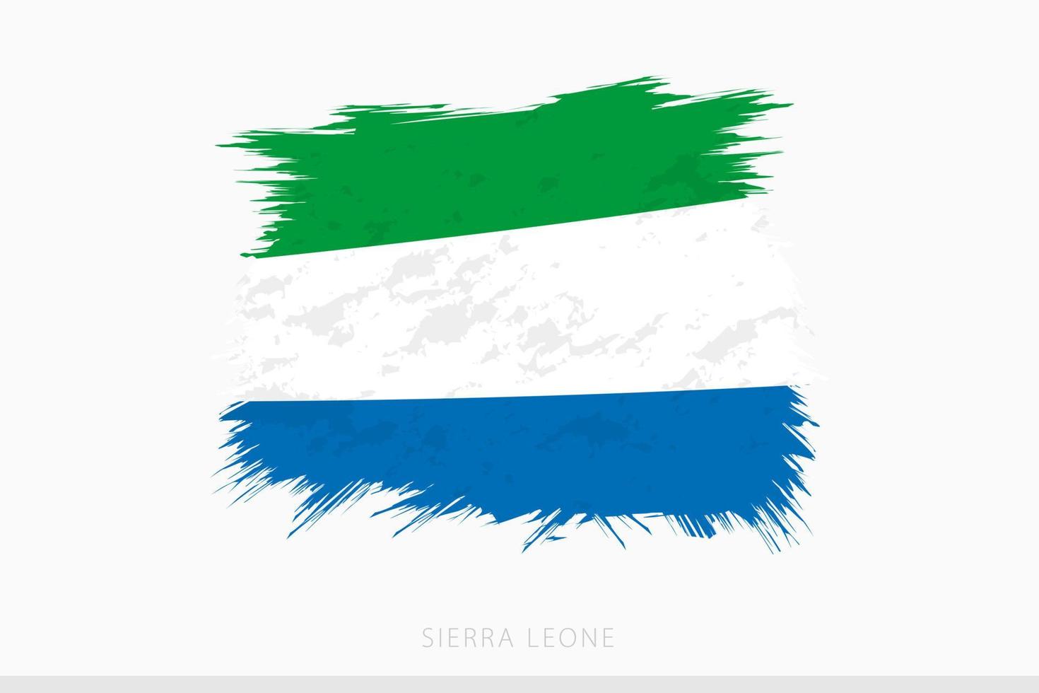 Grunge Flagge von Sierra Leon, Vektor abstrakt Grunge gebürstet Flagge von Sierra Leon.