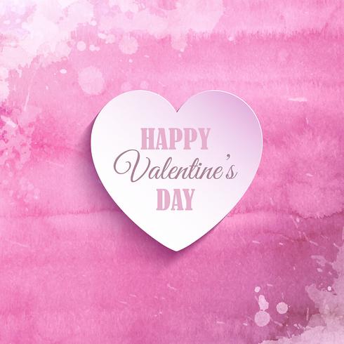 Aquarell Valentinstag Hintergrund vektor