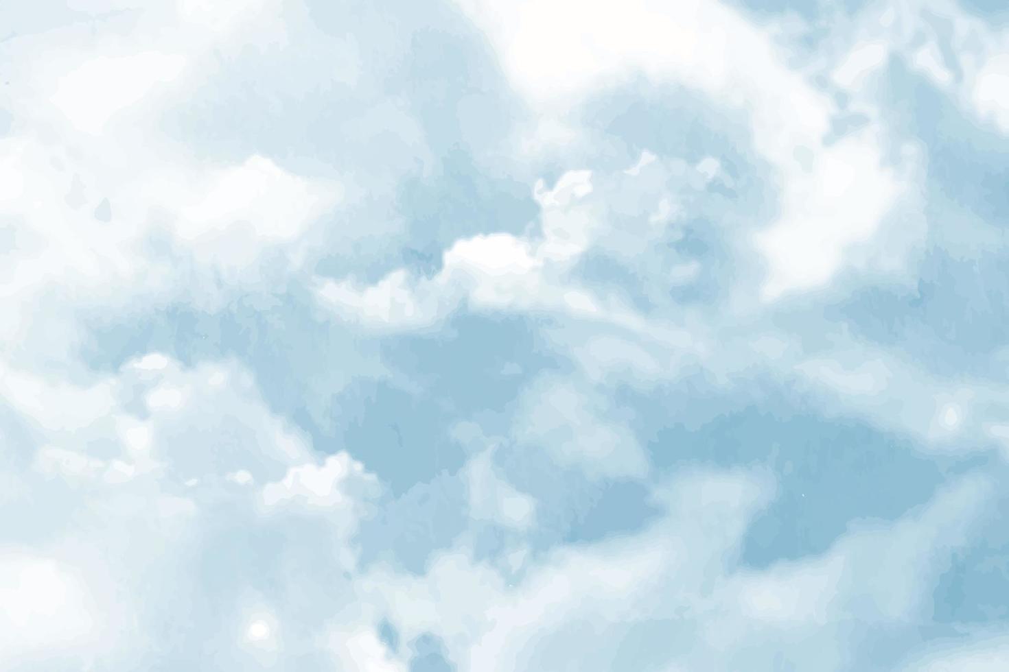 blå vattenfärg himmel och moln. ljus vektor bakgrund