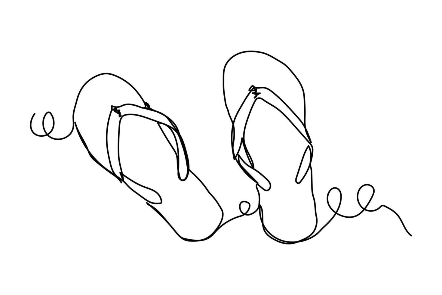 flip flops enda kontinuerlig linje illustration vektor design