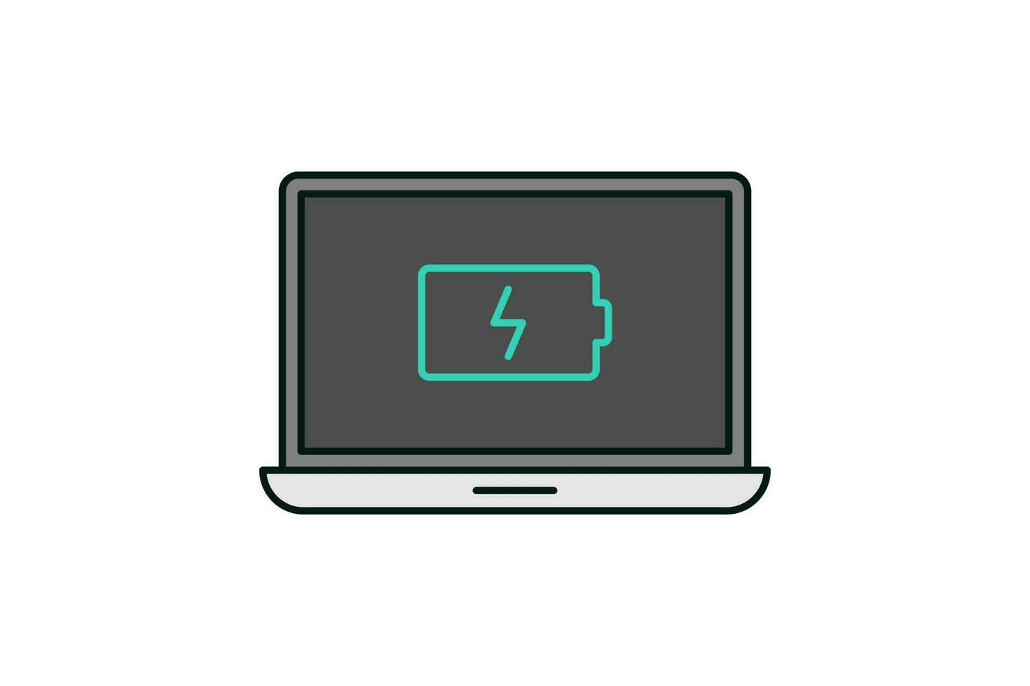 Laptop und Batterie Benachrichtigung Symbol Vektor Design