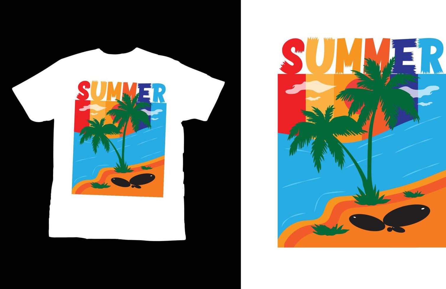 Vektor Sommer- T-Shirt-Design