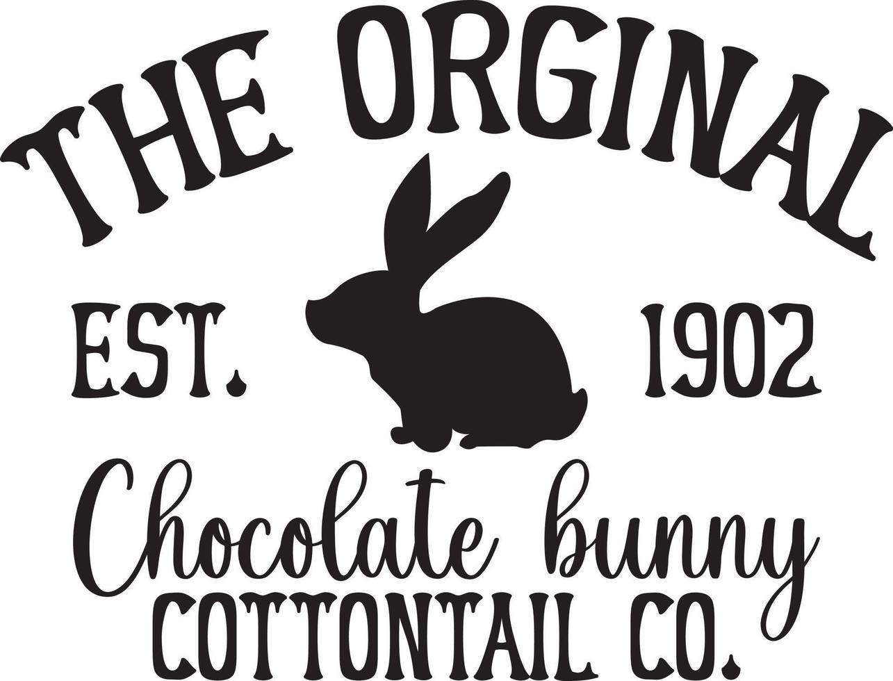 de original est. 1902 choklad kanin cottontail co. vektor