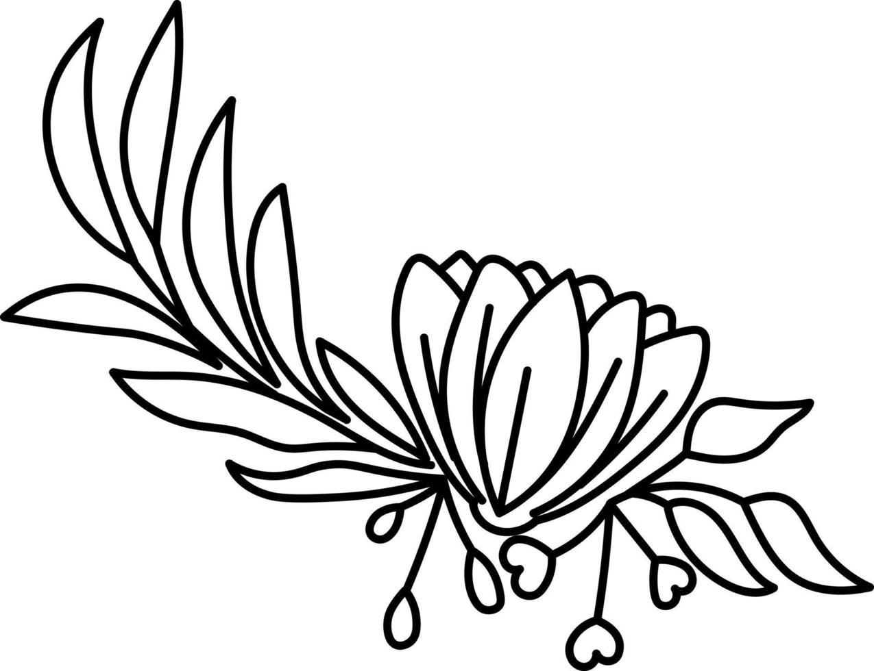 Blume Linie Kunst - - Blumen Kränze vektor