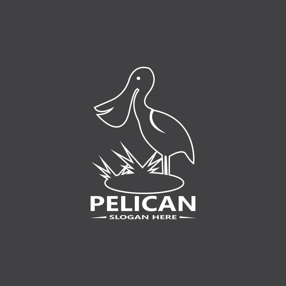 pelikan enkel logotyp vektor illustration