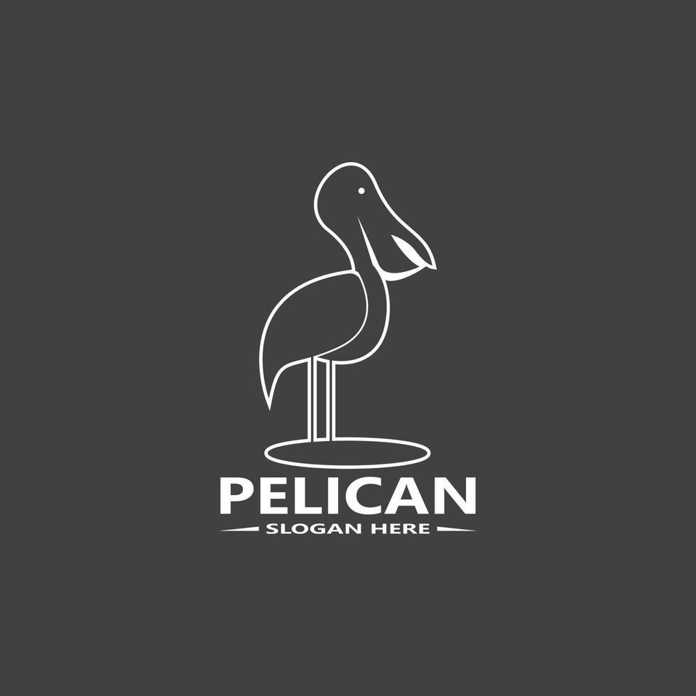 pelikan enkel logotyp vektor illustration