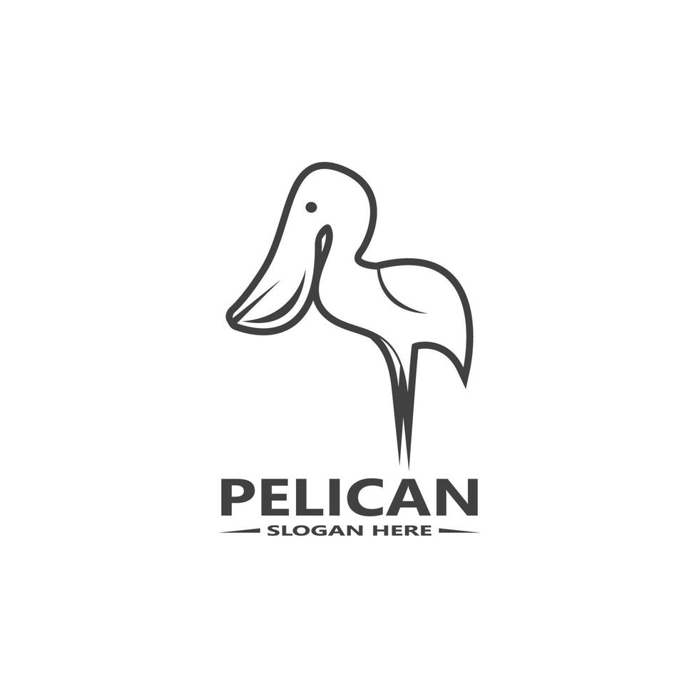 pelikan enkel logotyp vektor illustration