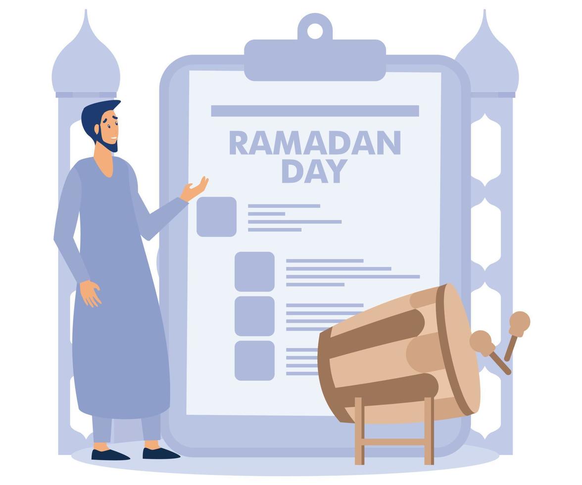 design av Lycklig ramadan kareem fasta dag begrepp, platt vektor modern illustration