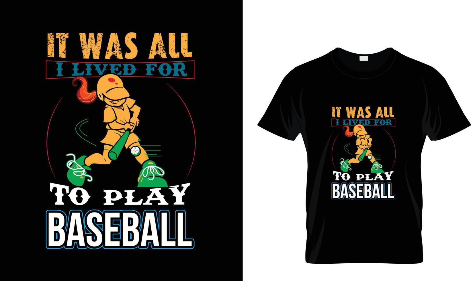 baseboll t-shirt design fri vektor