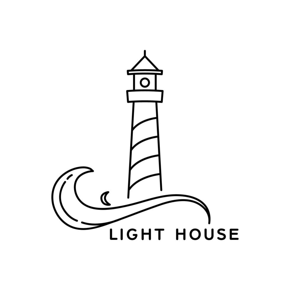 einfach Leuchtturm Logo Design vektor