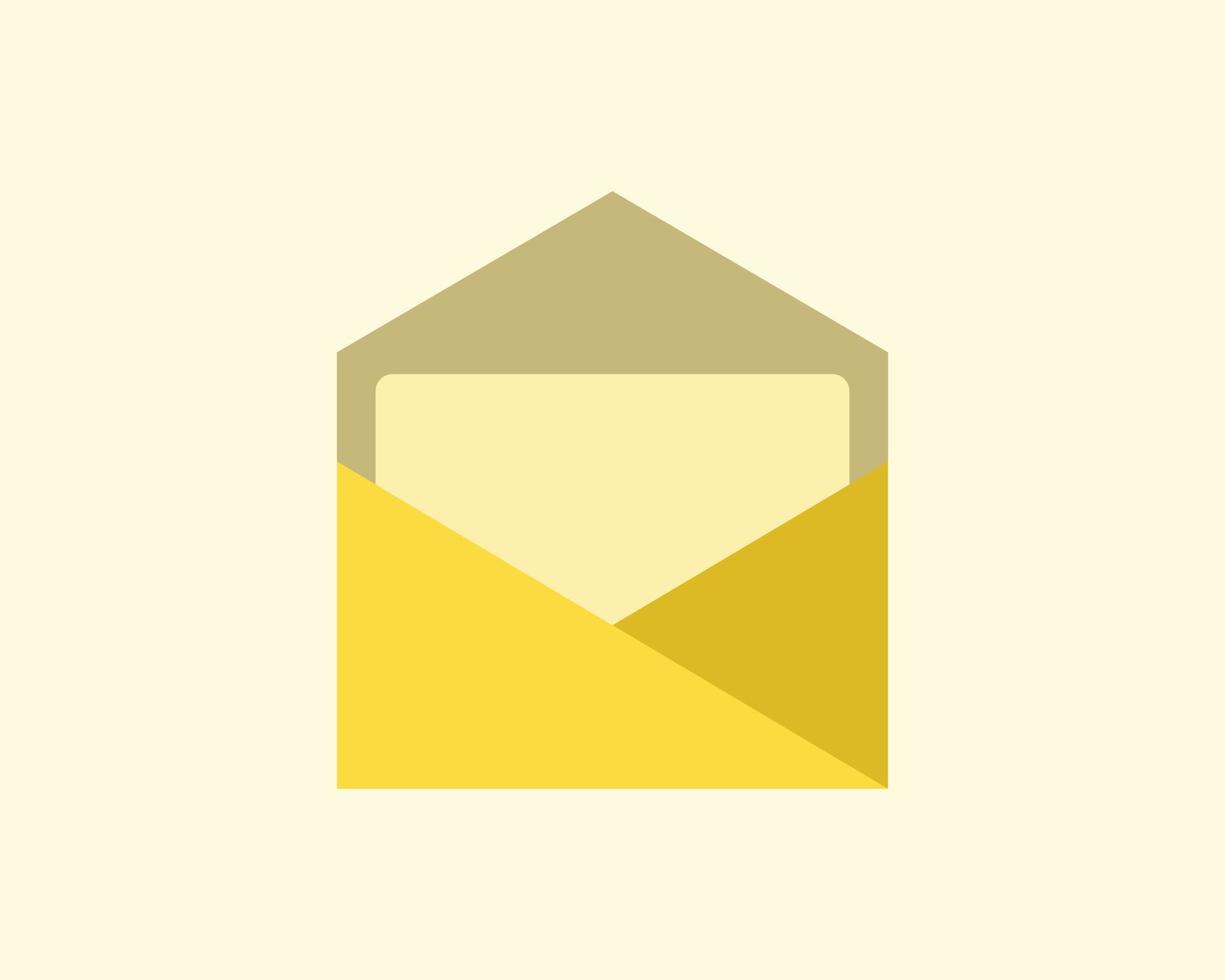 gul brev platt vektor ikon. e post enkel ikon design.