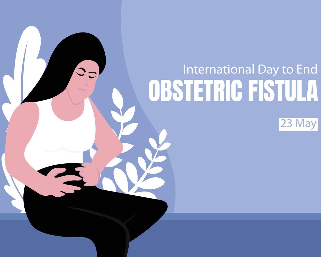 illustration vektor grafisk av en flicka är i smärta innehav mage, perfekt för internationell dag, dag till slutet obstetrisk fistel, fira, hälsning kort, etc.