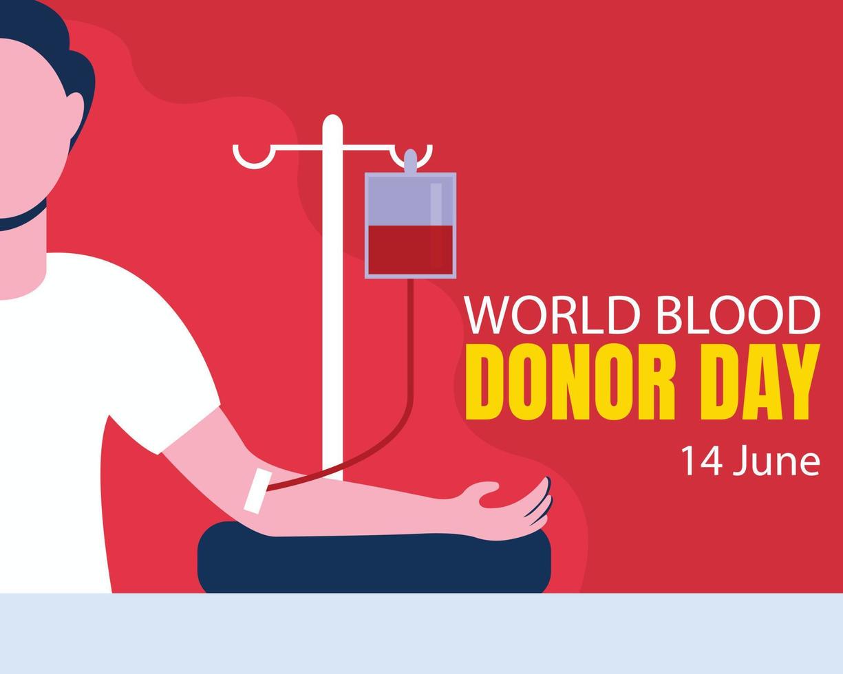 illustration vektor grafisk av en man sitter och donerar hans blod, perfekt för internationell dag, värld blod givare dag, fira, hälsning kort, etc.