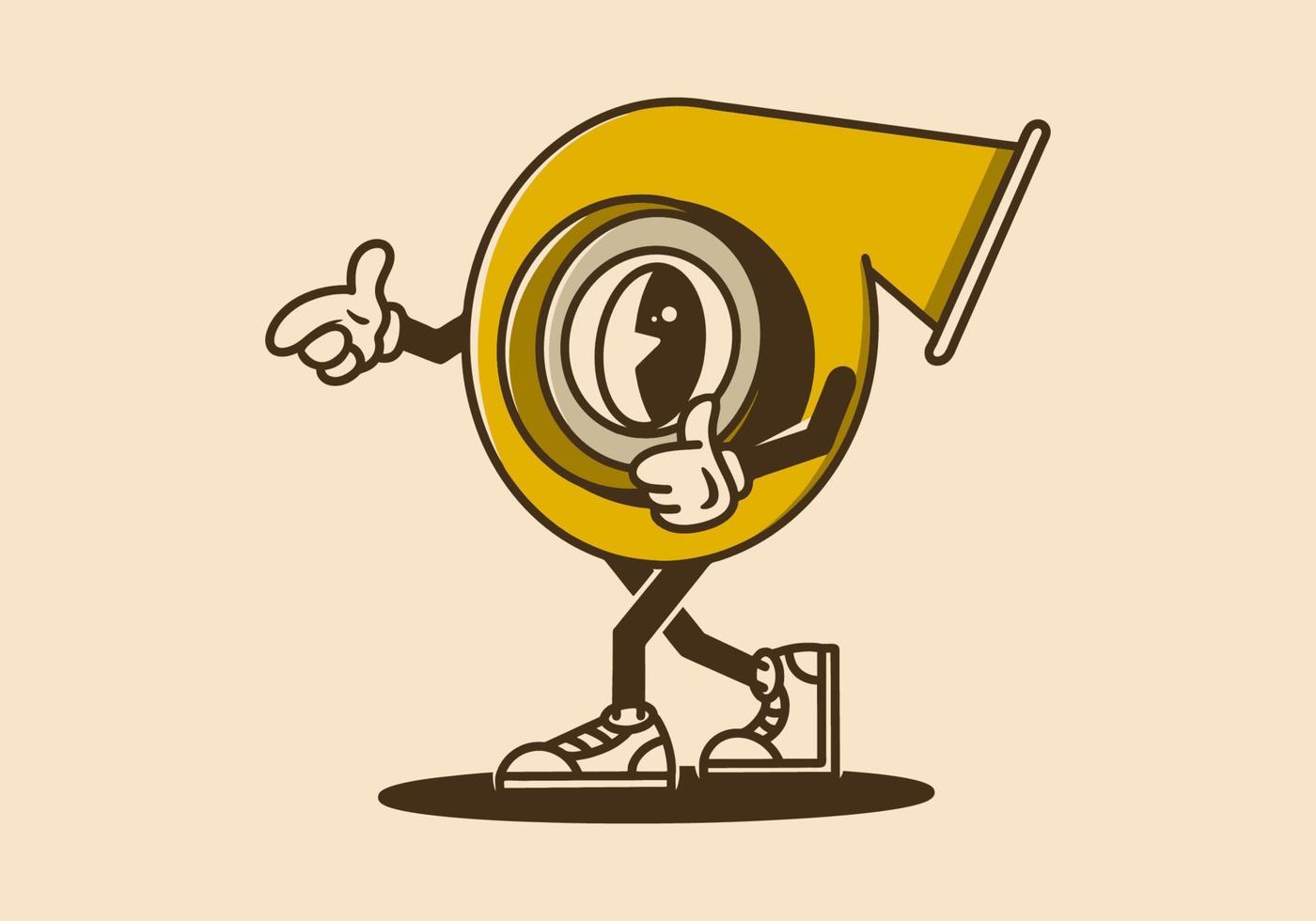 Maskottchen Charakter Design von ein Auto Turbo vektor
