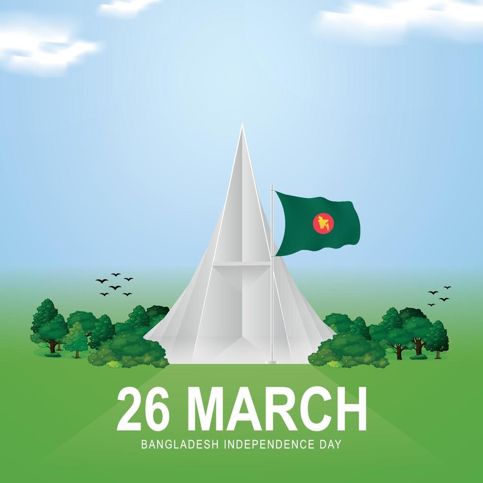 Lycklig bangladesh oberoende dag Mars 26:e.nationell martyrer minnesmärke vektor design illustration