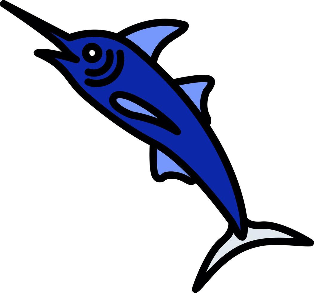 Blau Marlin Vektor Symbol