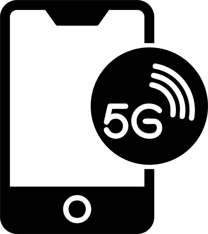 5g nätverk på smartphone vektor ikon