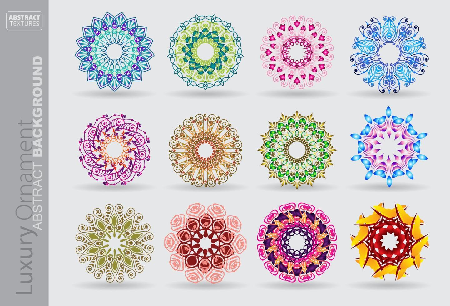 einstellen von Mandalas dekorativ runden Ornamente. weben Design Elemente. ungewöhnlich Blume Form. orientalisch vektor