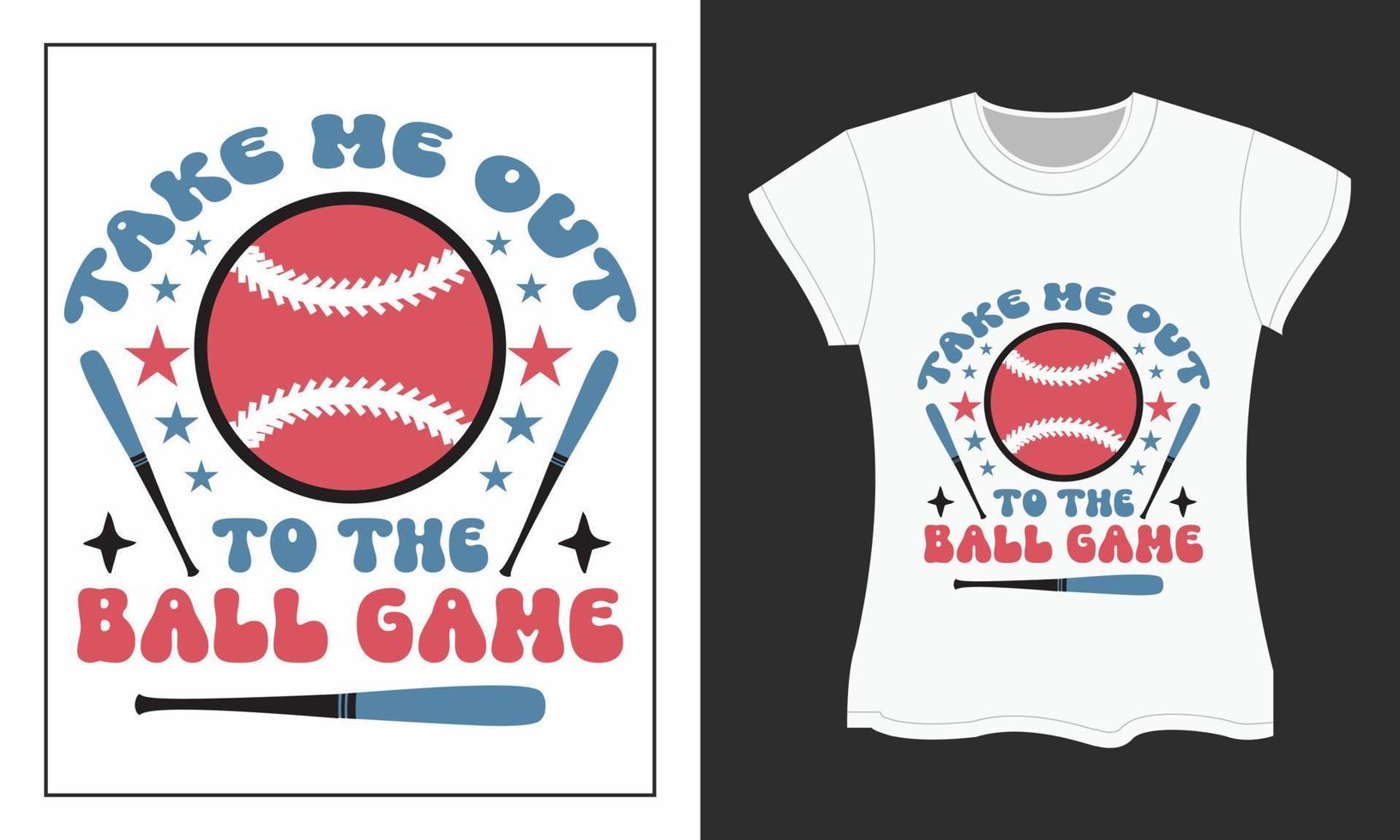 Baseball svg retro T-Shirt Design vektor