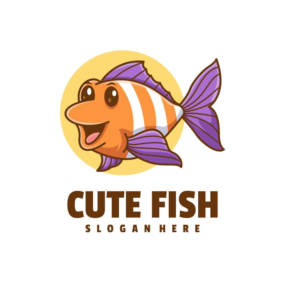 süß Fisch Logo Vorlage vektor