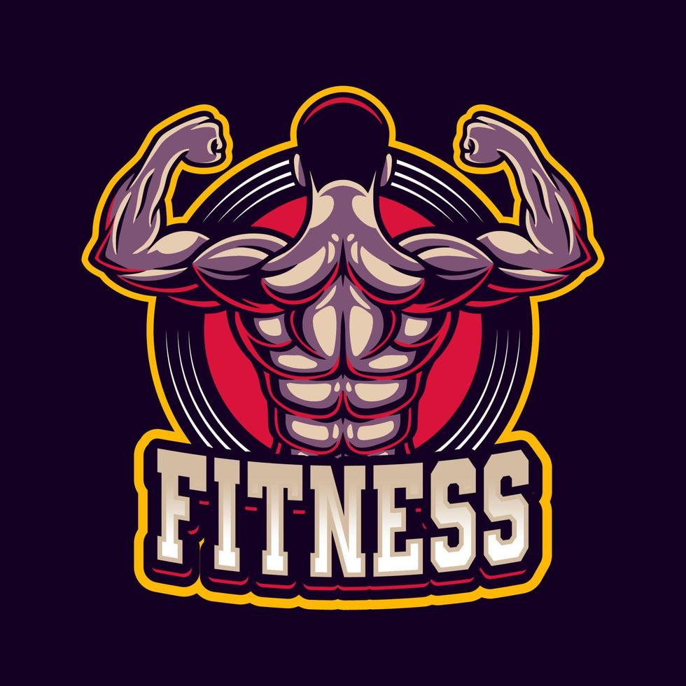 Fitnessstudio und Fitness Verein Logo Design, Sport Abzeichen vektor