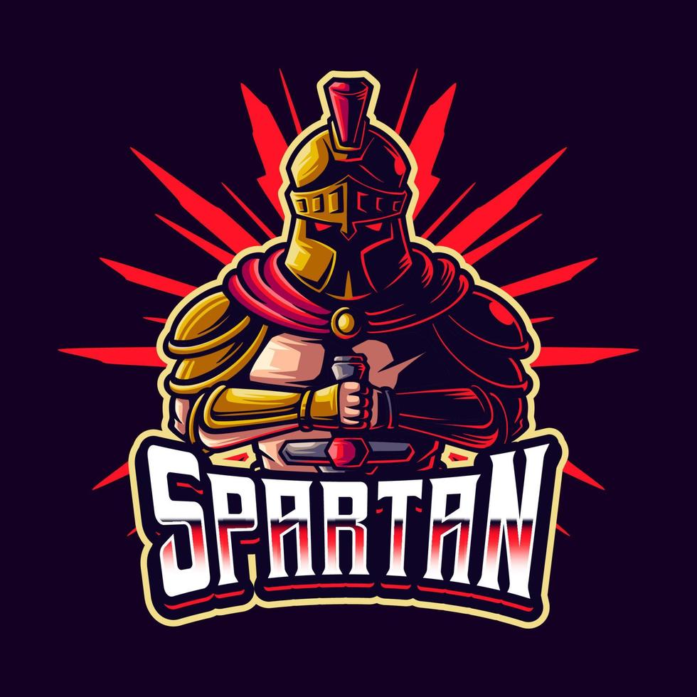 spartanisch Gladitor Esport Maskottchen Logo Design vektor