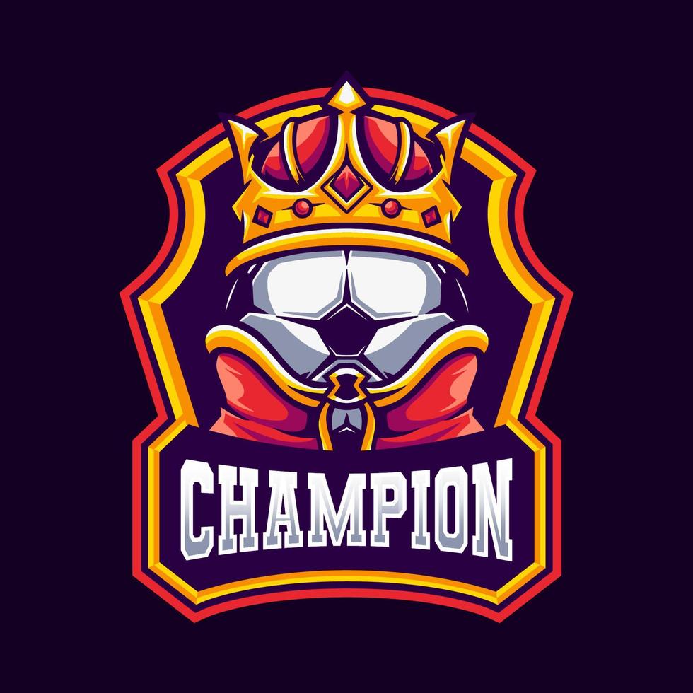 Fußball Champion Abzeichen Logo. Fußball Gewinner Maskottchen Logo vektor