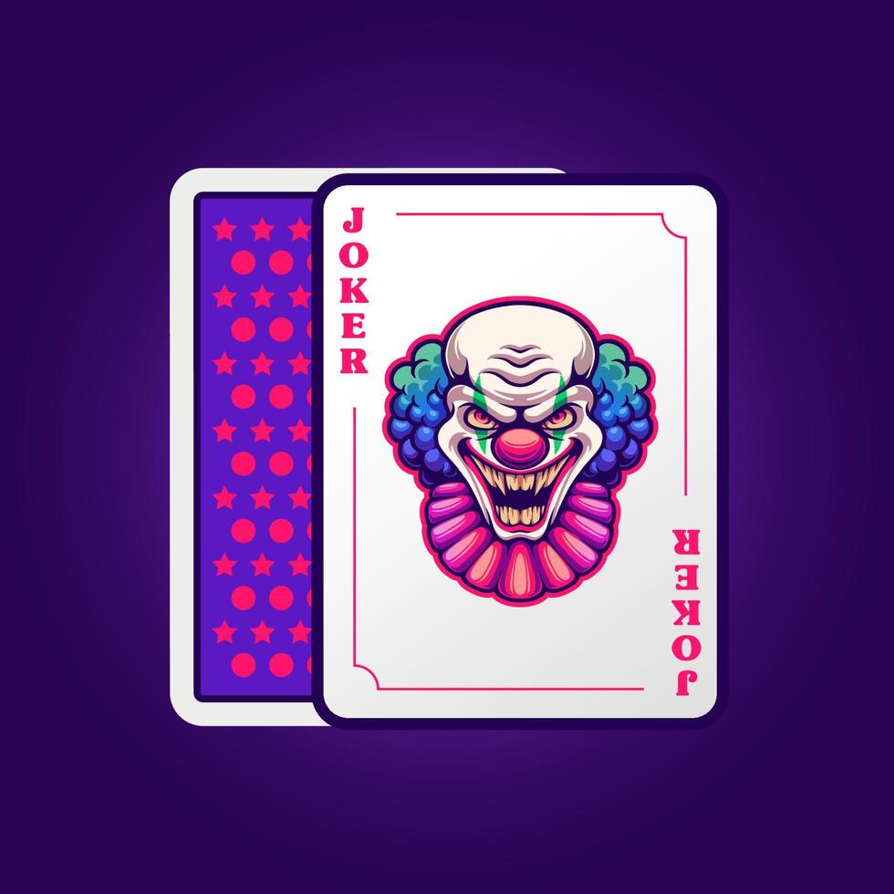 joker poker kort illustration. joker kort design vektor