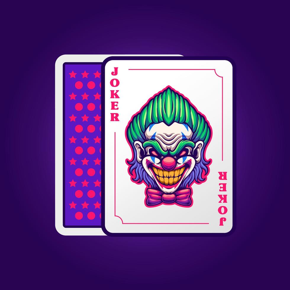 Joker Poker Karte Illustration. Joker Karte Design vektor