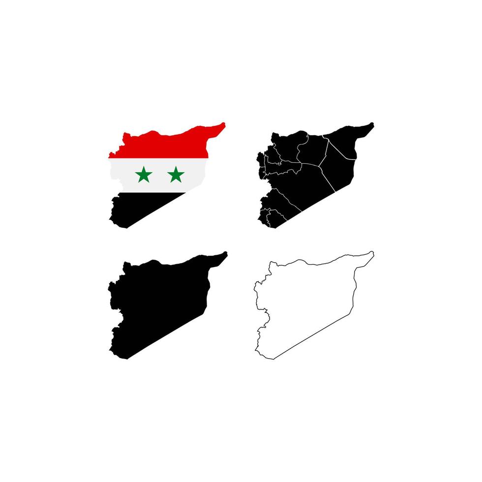syrien Karta flagga vektor illustration