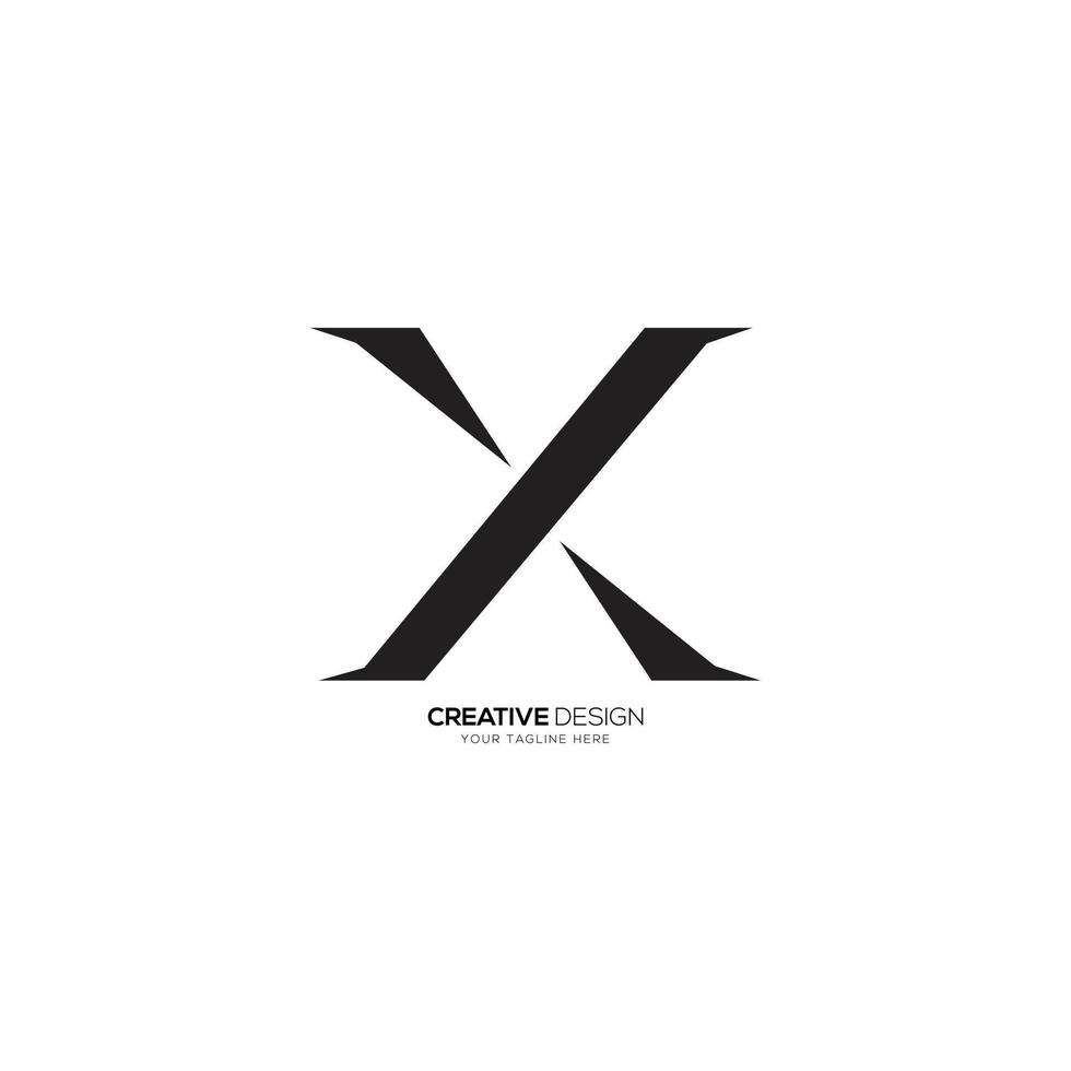 modern Brief x einzigartig gestalten kreativ Logo vektor