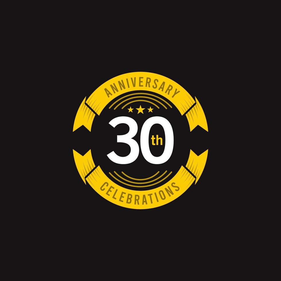 30 Jahre Jubiläumsfeier Logo Vektor Vorlage Design Illustration