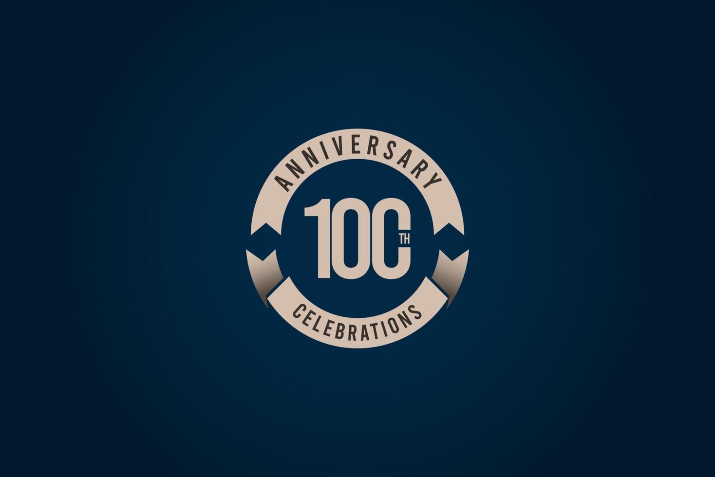100-årsjubileum firande logotyp vektor mall design illustration