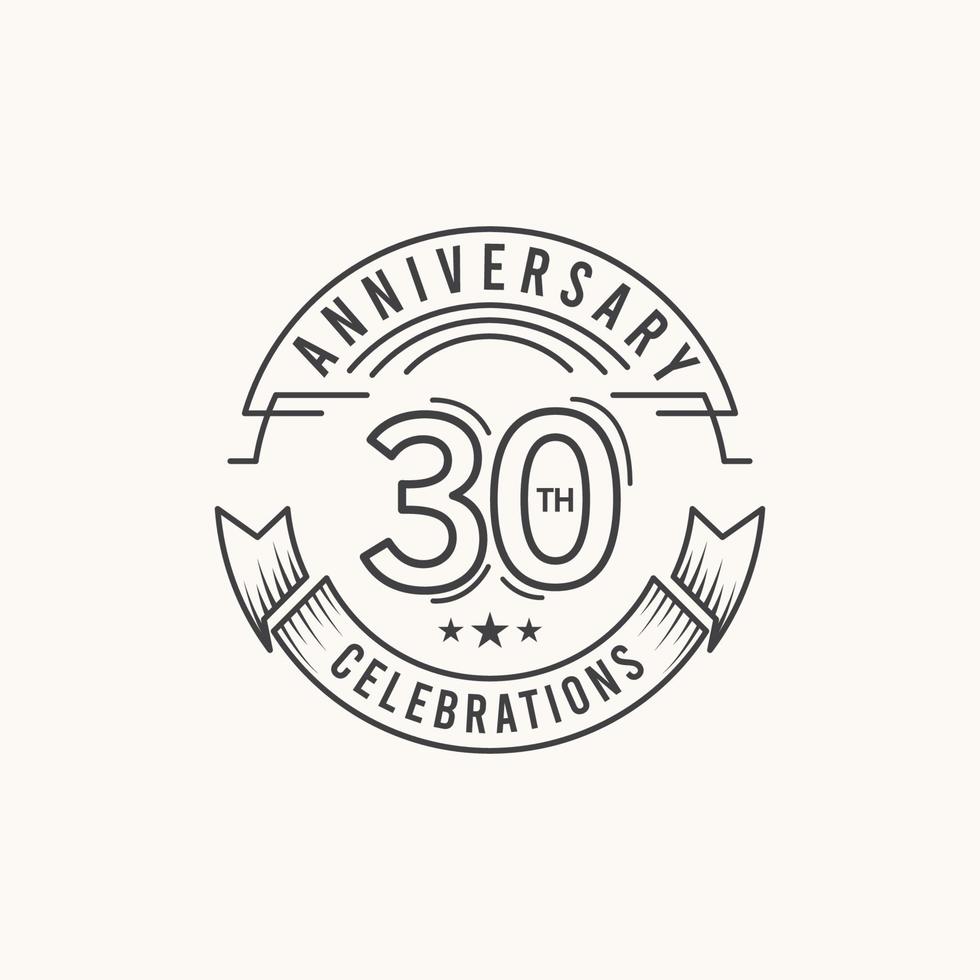 30 Jahre Jubiläumsfeier Logo Vektor Vorlage Design Illustration