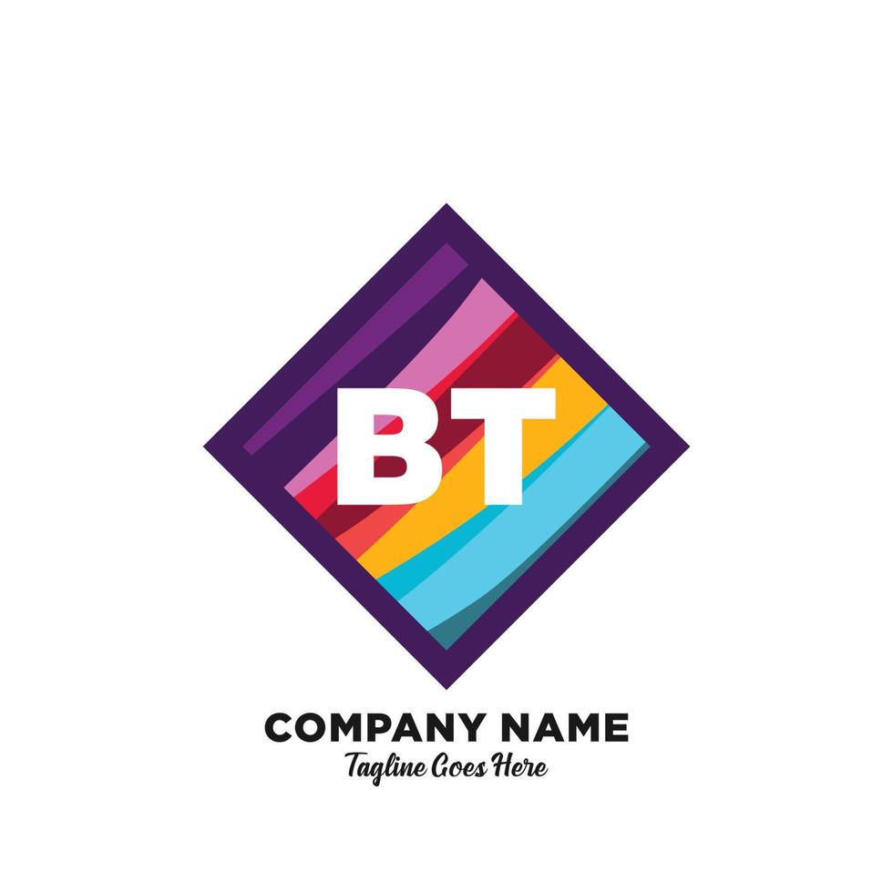 bt Initiale Logo mit bunt Vorlage Vektor. vektor