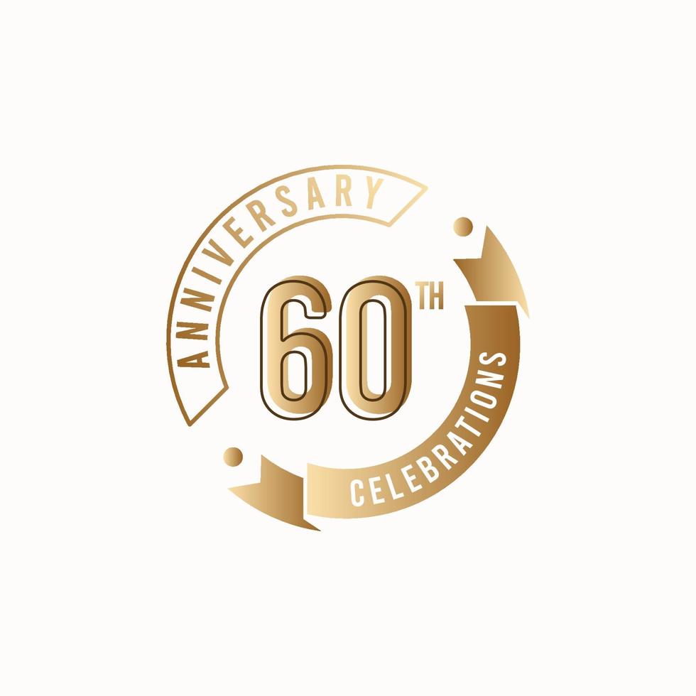60-årsjubileum firande logotyp vektor mall design illustration