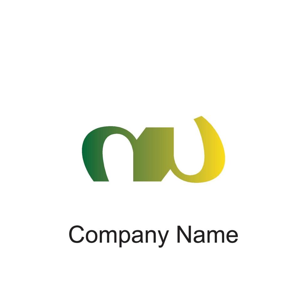 nu logotyp med färgglada cirkel, med randig komposition brev, uppsättningar av visitkort för företagsidentitet, kreativ industri, webb. - vektor
